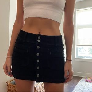 Free People Corduroy Mini Skirt, Black Size 25